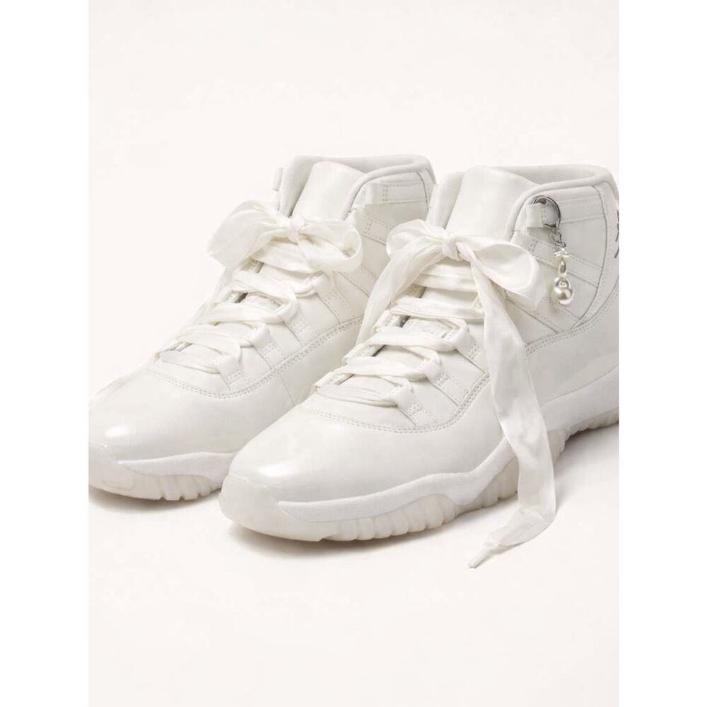 NWT Nike Air Jordan 11 Retro Pearl w/ Satin Ribbon Lace and Charm